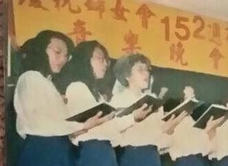 龍潭第一支婦女會左邊第一位劉葉秀珠第三位前何李梅珍右邊第一位劉鳳庭-19940312